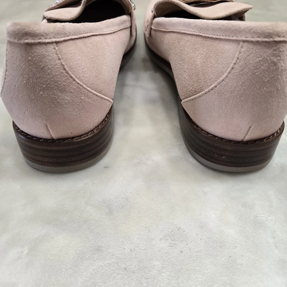 Vionic Light Pink Suede Avvy Loafers Size 7.5